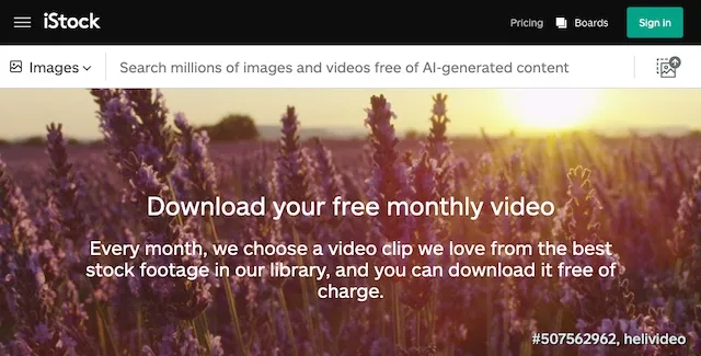 istock free monthly video