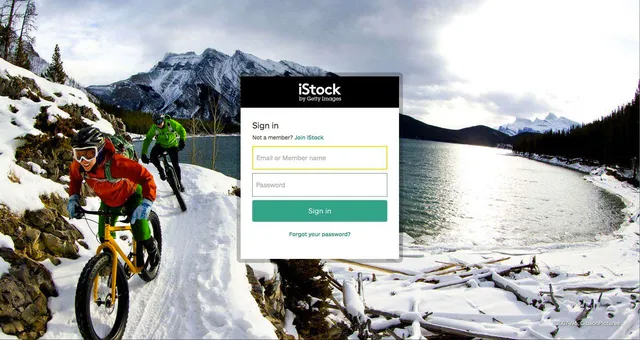 iStock SignIn Page