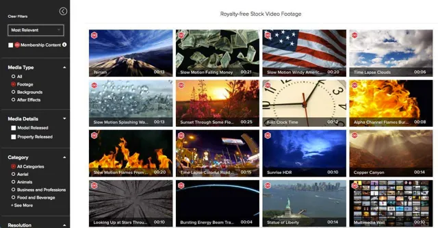 storyblocks categories