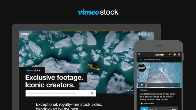 vimeo stock homepage mockup