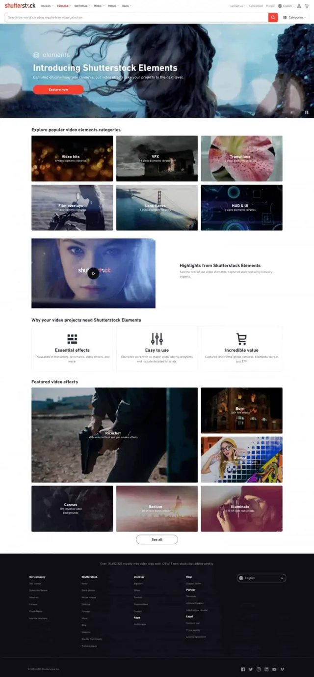 rocketstock by shutterstock homepage