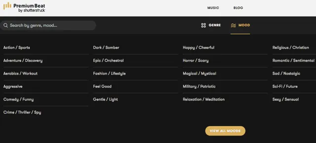 Shutterstock and PremiumBeat Join Forces to Offer Free Music 7 premiumbeat categories