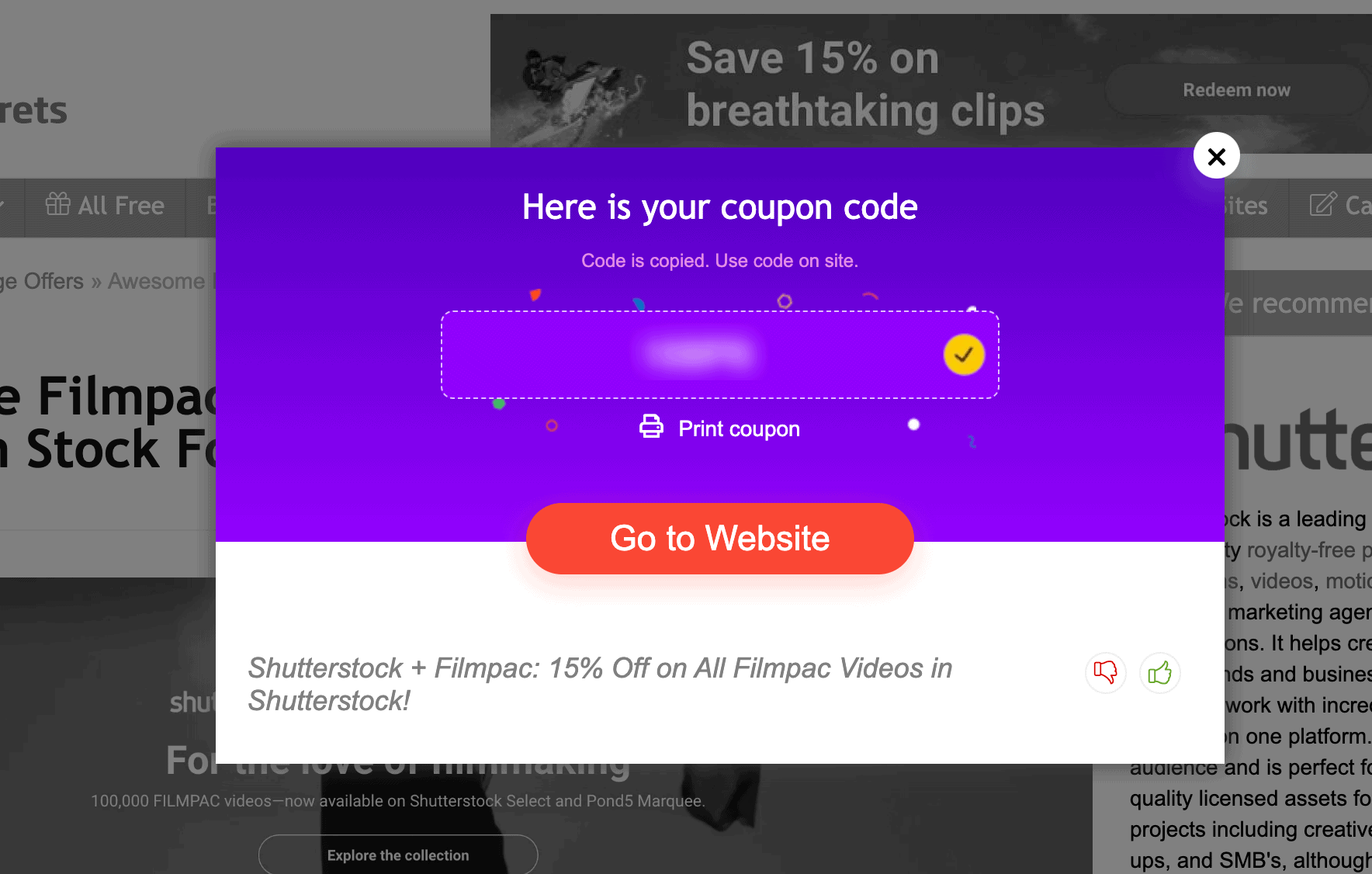 Awesome Filmpac Coupon Code! 15% Off on Premium Stock Footage 5 www.shutterstock.com filmpac