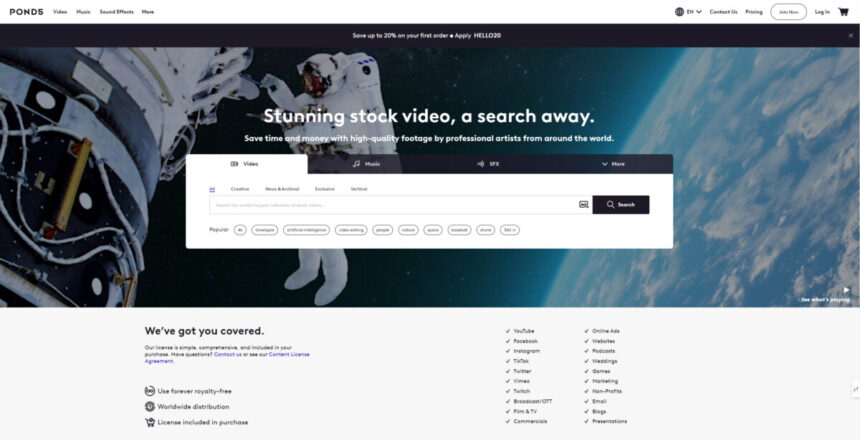 pond5 homepage
