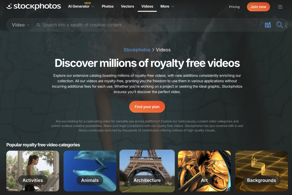 stockphotos.com homepage 